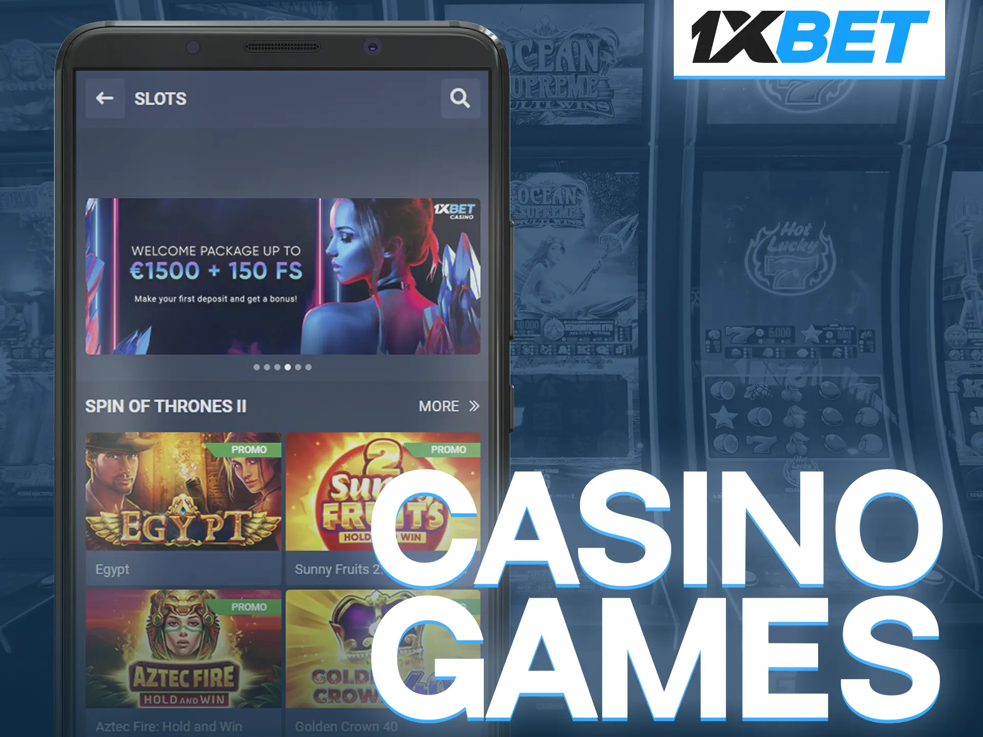 Play card games and beat the dealers at casinos through the 1xBet app.