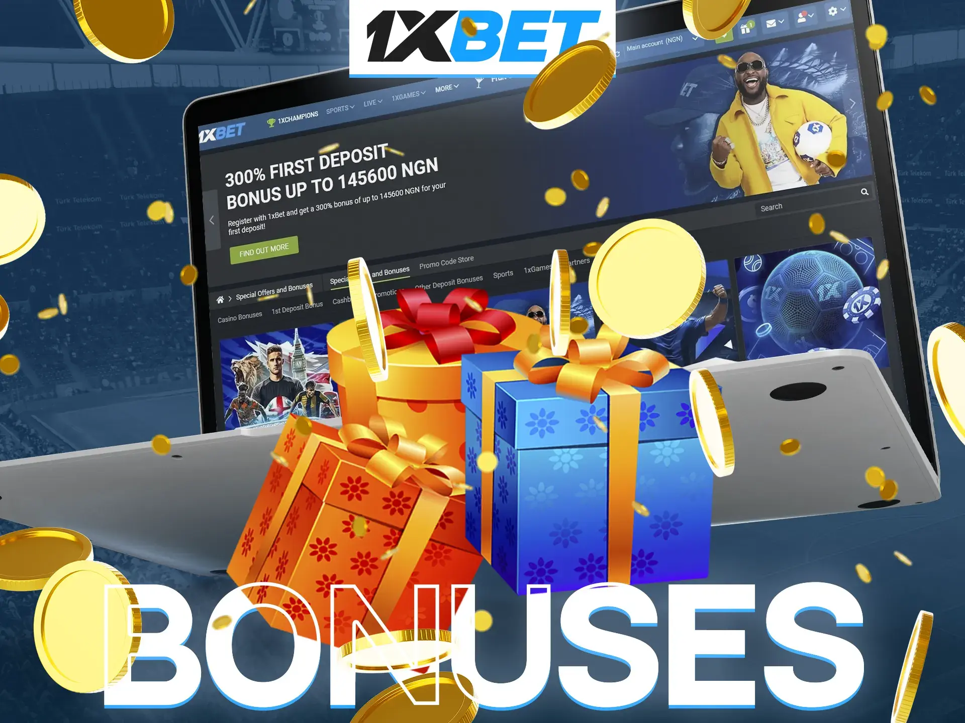 The 1xBet platform provides new customers in Nigeria with various bonuses.