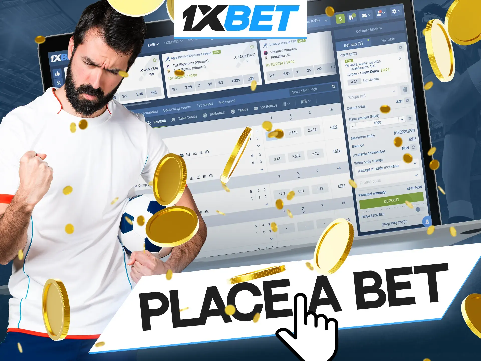 Players can place a bet at 1xBet in just a couple of clicks thanks to the simple and straightforward interface.