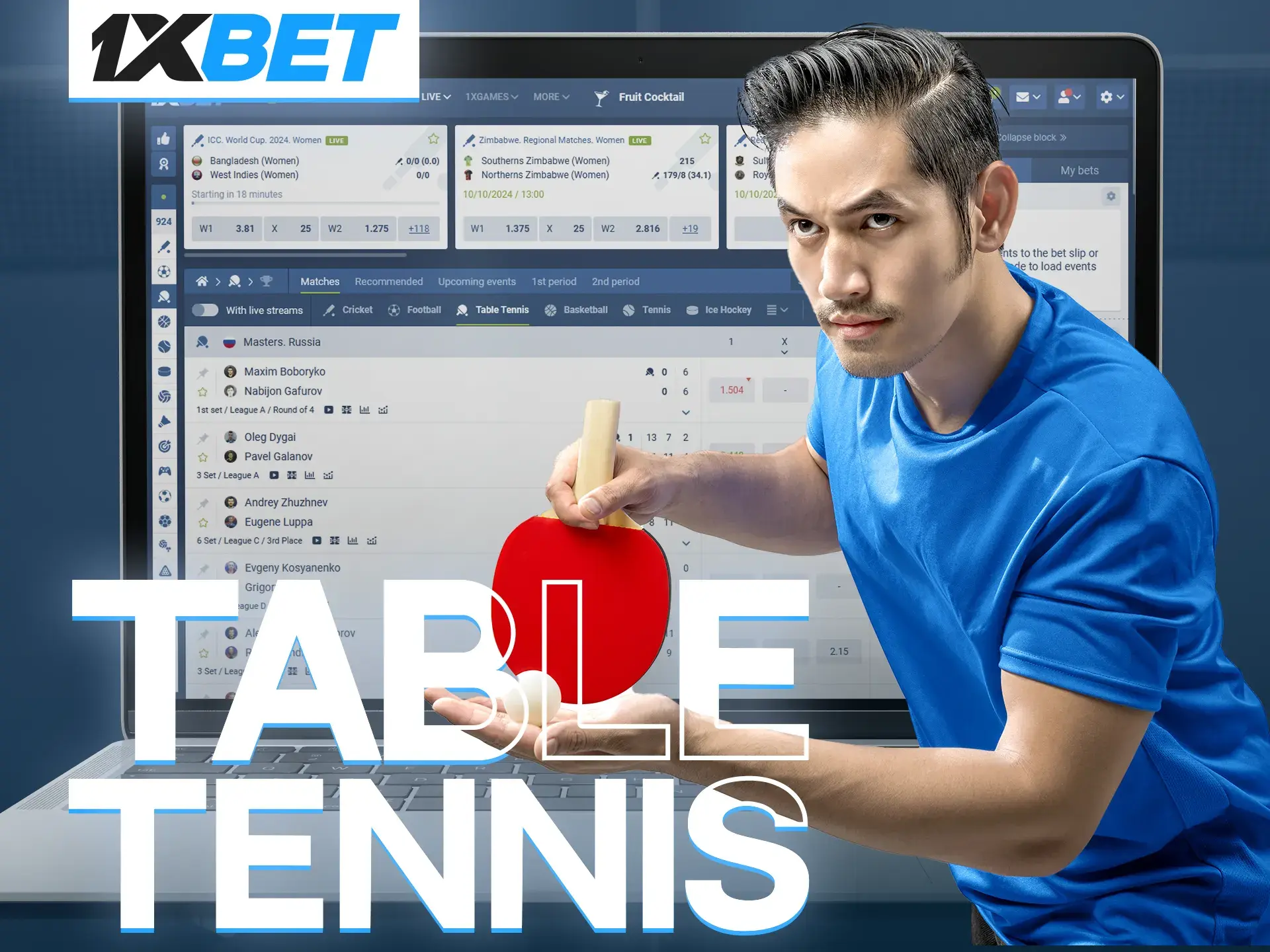 Live table tennis betting at 1xBet is popular with many Nigerian players.