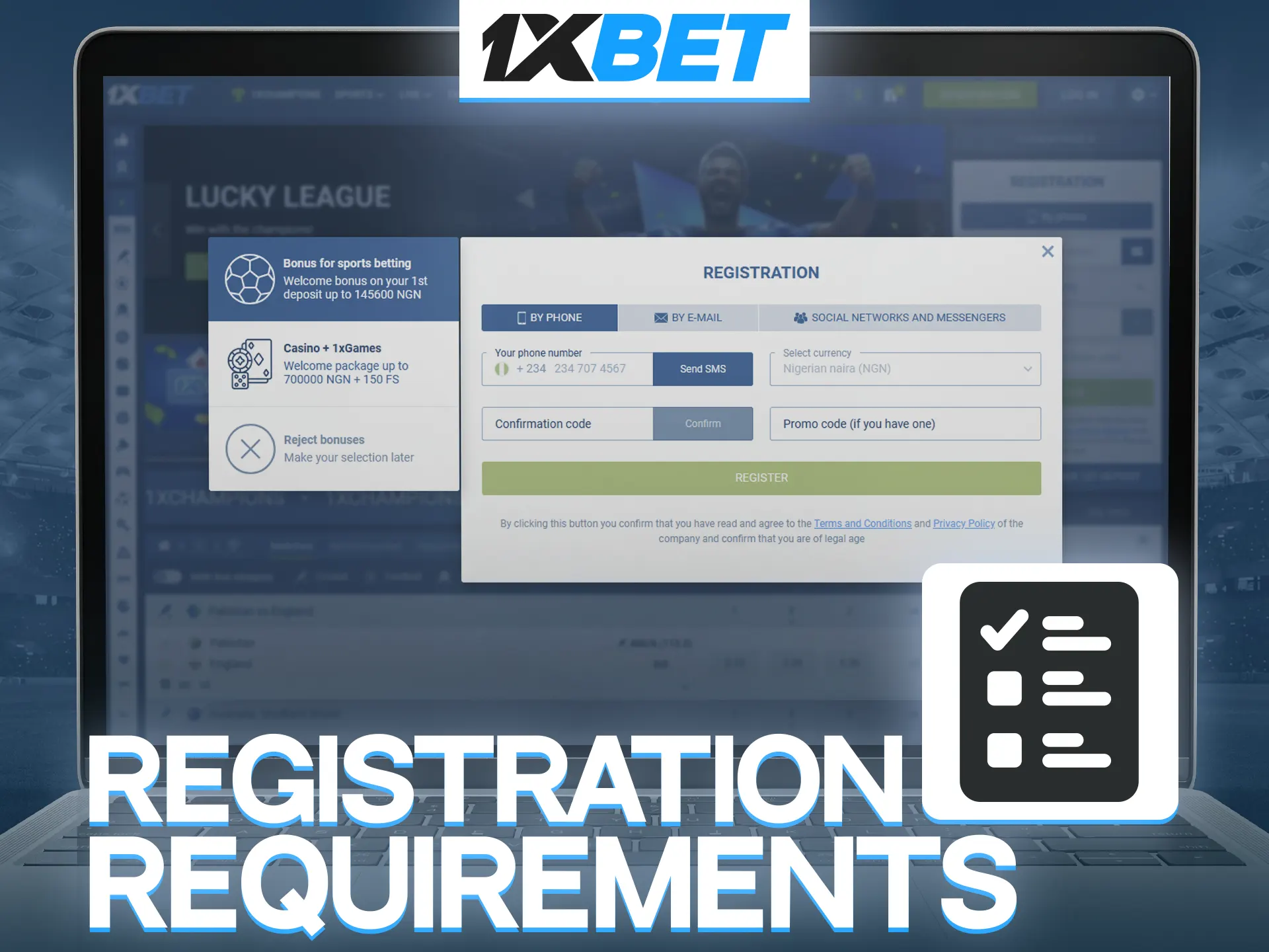 Be careful when filling out the 1xBet registration form and don't forget to familiarise yourself with the site's rules.