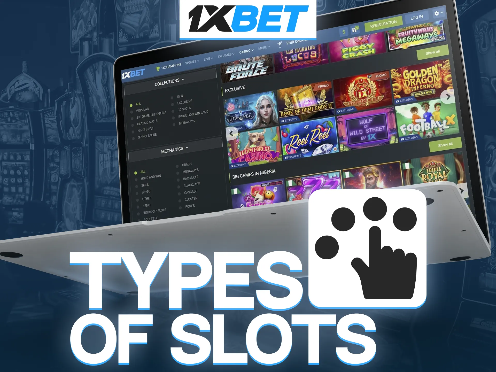 Players from Nigeria can find plenty of slot games at 1xBet Casino to choose from.