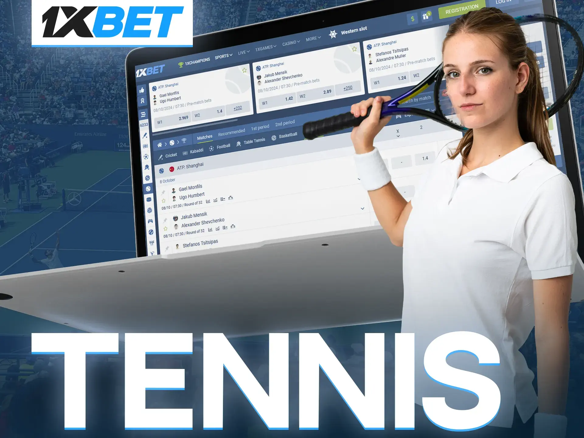 At 1xBet you will find the highest odds for tennis betting.