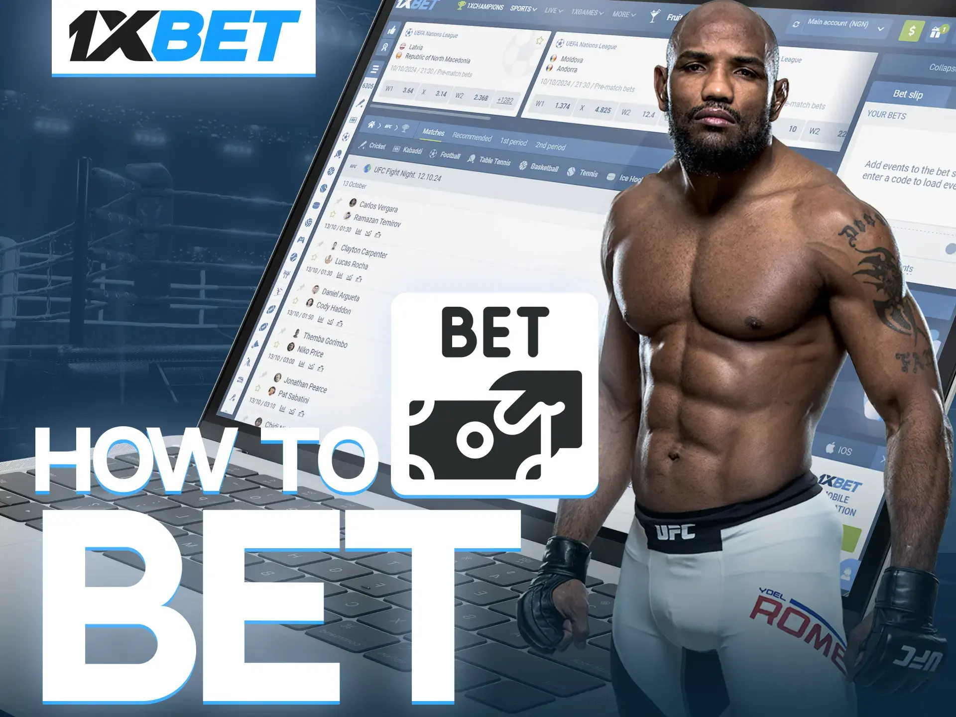 Determine the best UFC fight for you and make an accurate prediction at 1xBet.