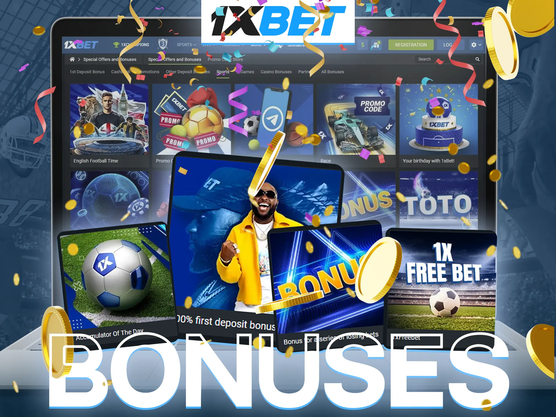 The welcome bonus is a great opportunity to increase your deposit and bet on American football at 1xBet.