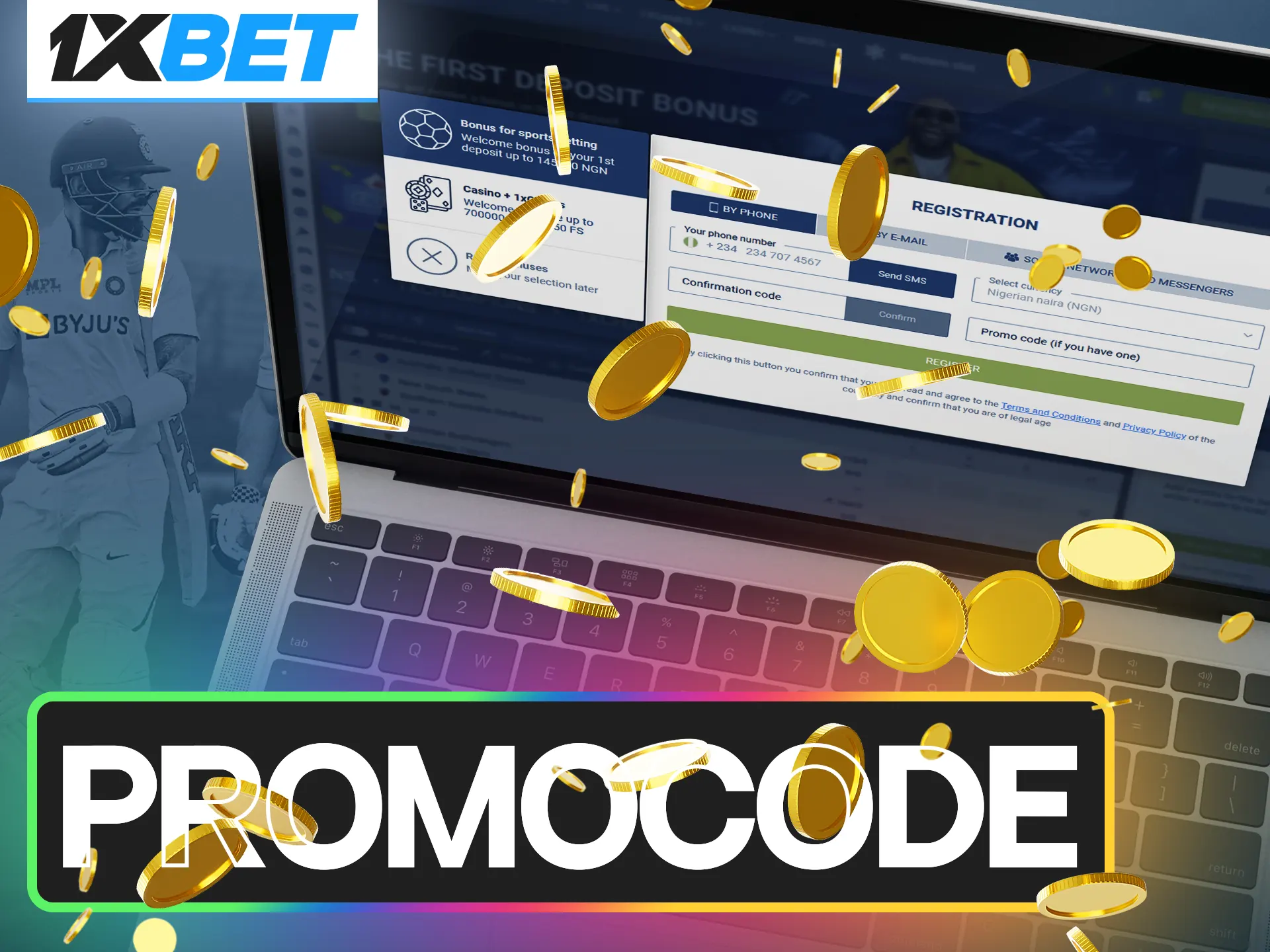 Get active and use a promo code from 1xBet for cricket betting.