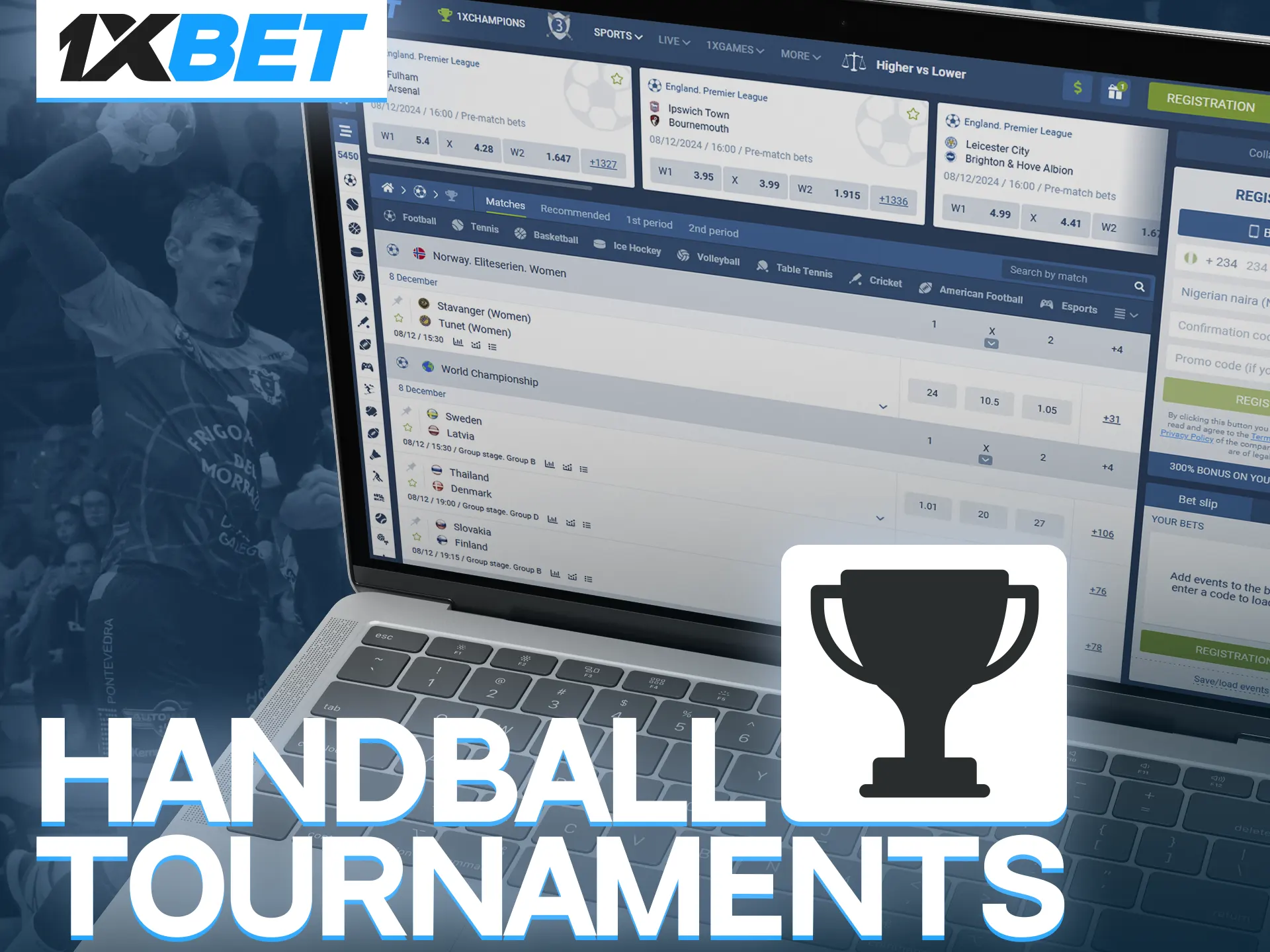 Full statistics of all matches of the major handball tournaments are available on the 1xBet website.