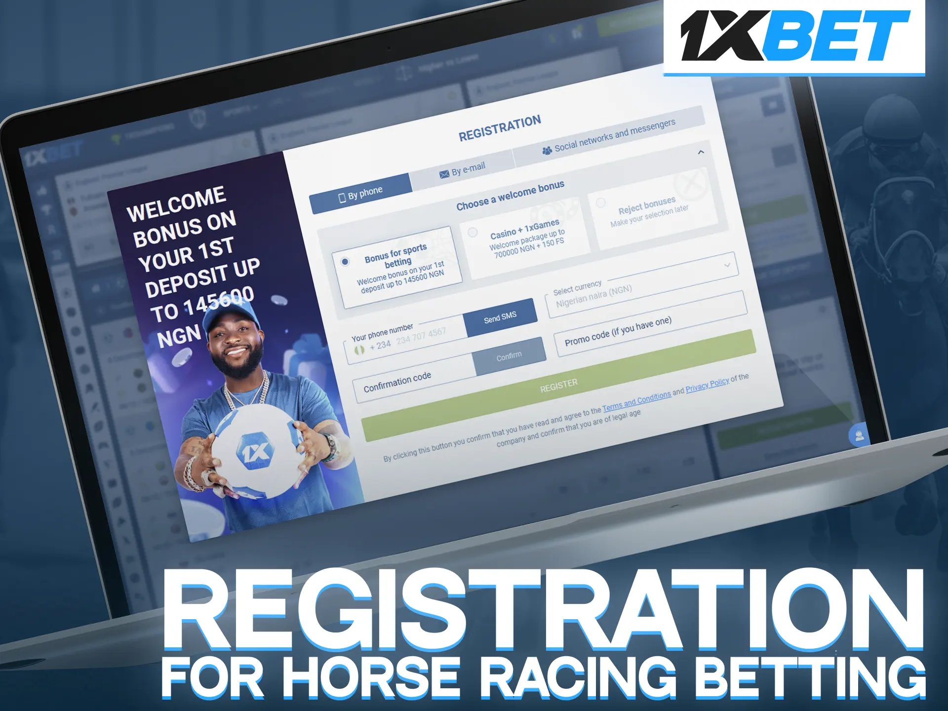 Register your account and proceed to verification to start making horse racing predictions at 1xBet.