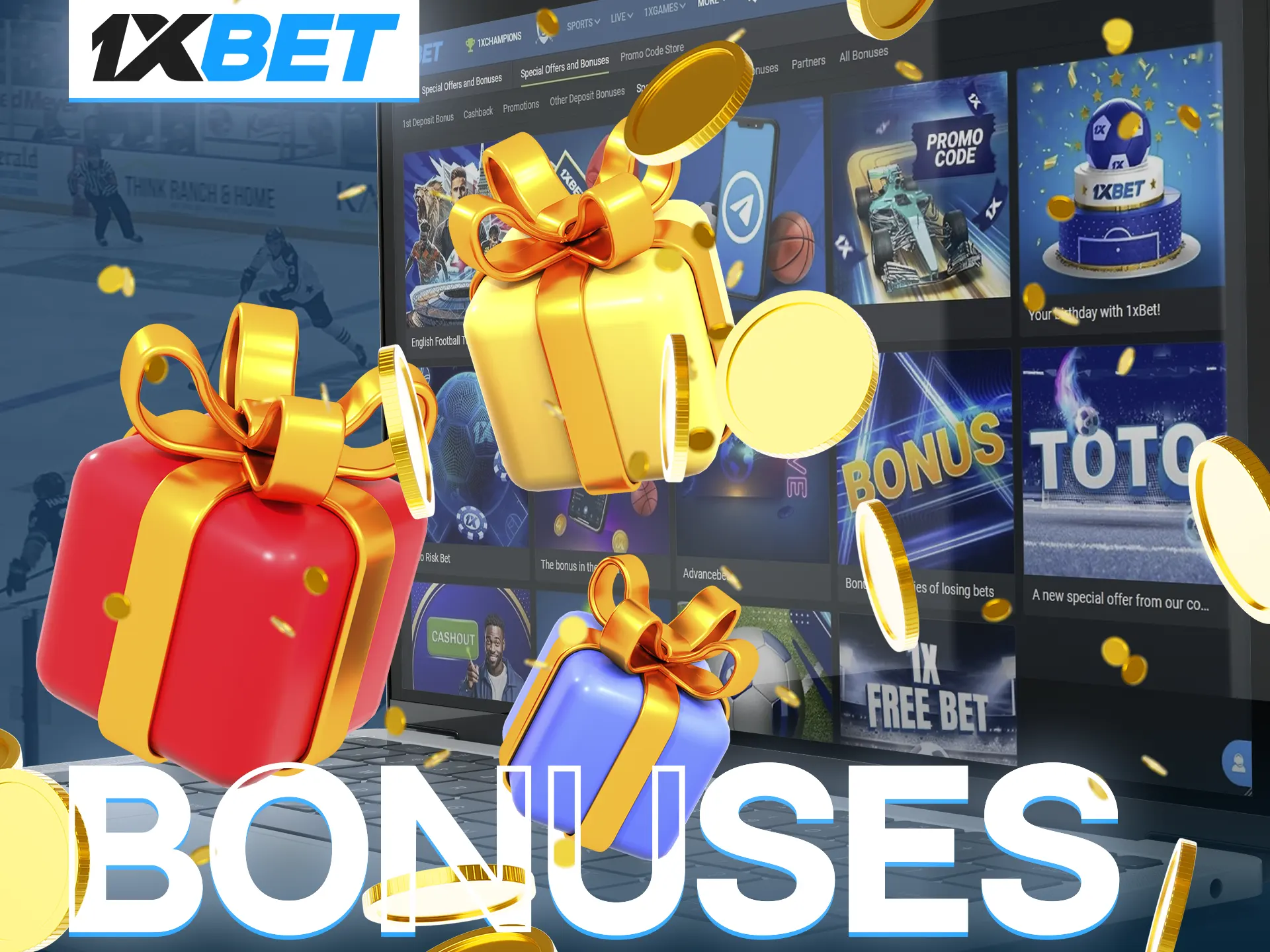 Use all bonus options from 1xBet to maximise your balance.