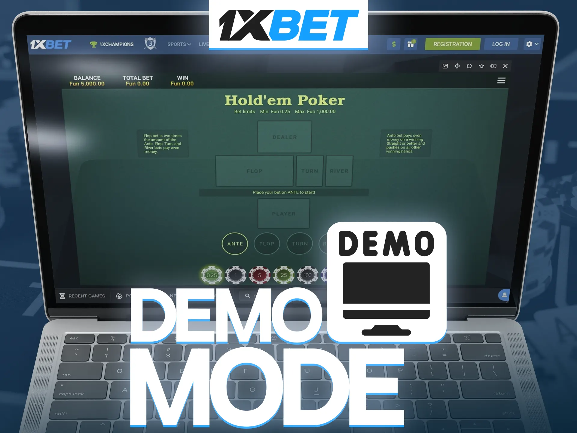 The demo poker mod from 1xBet is a great way to gain experience and confidence.