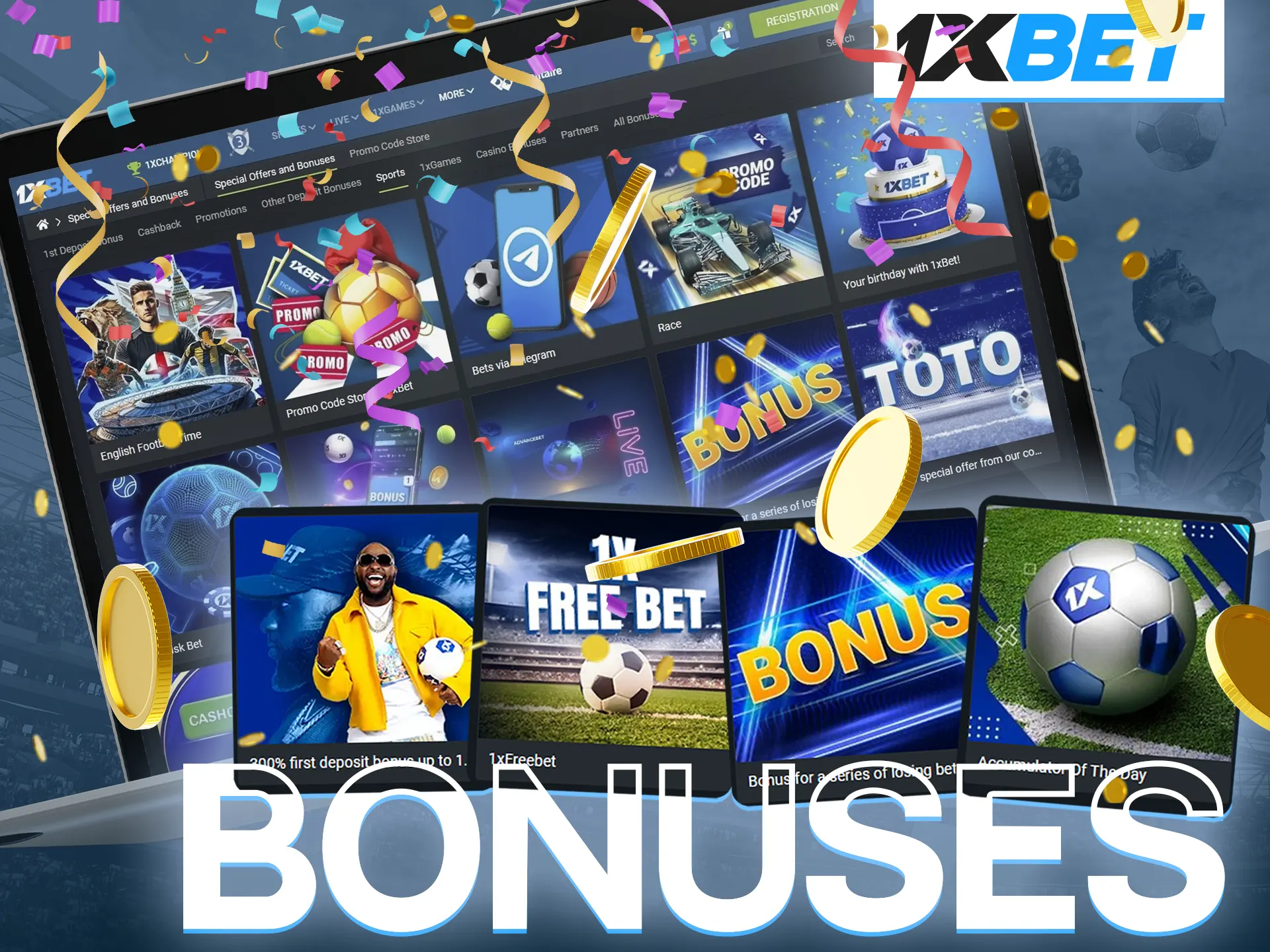 Enjoy the TOTO game from 1xBet and take advantage of bonuses to take your betting to the next level.