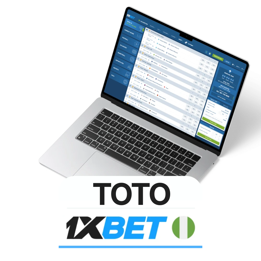 You can place bets on popular sports with 1xbet TOTO.