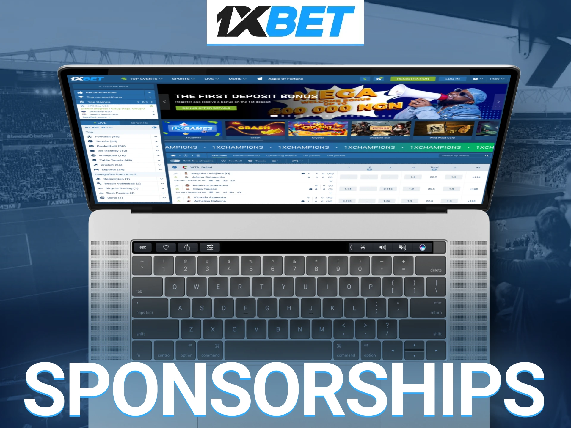 1xBet offers special sponsorships for diverse global events.