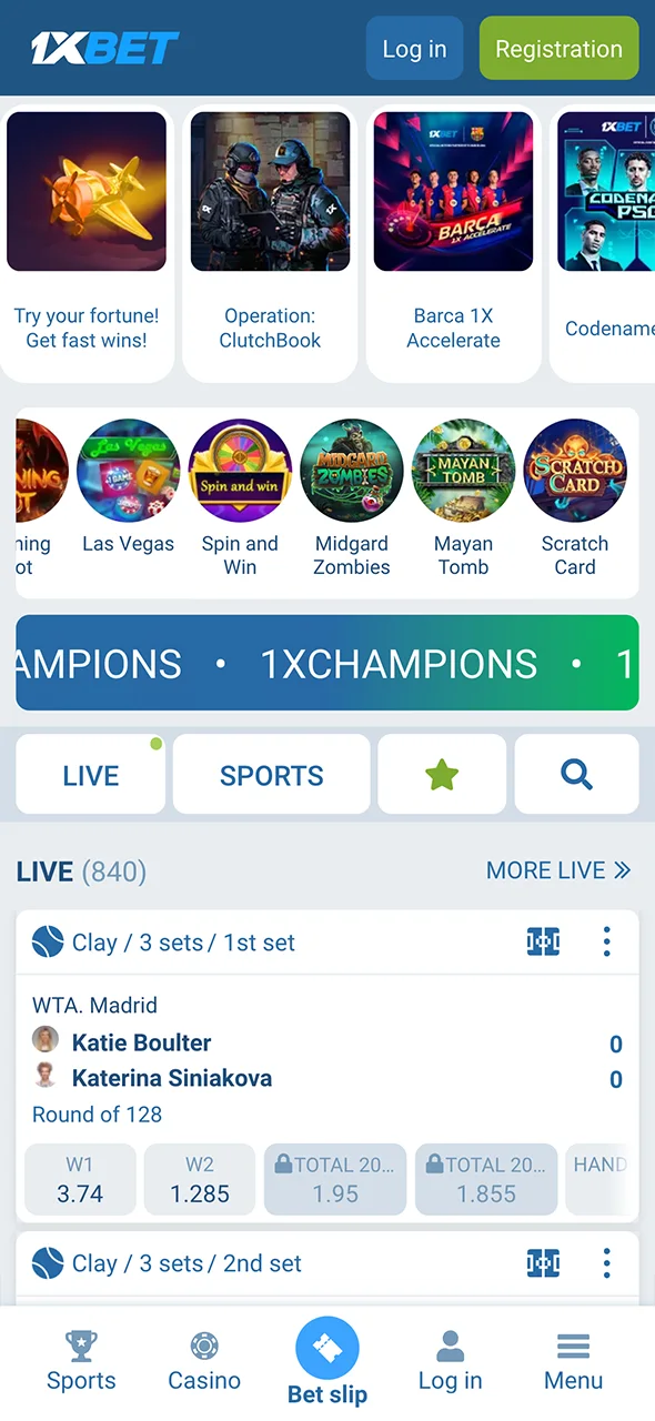 Visit the 1xbet website and register now to bet on basketball.
