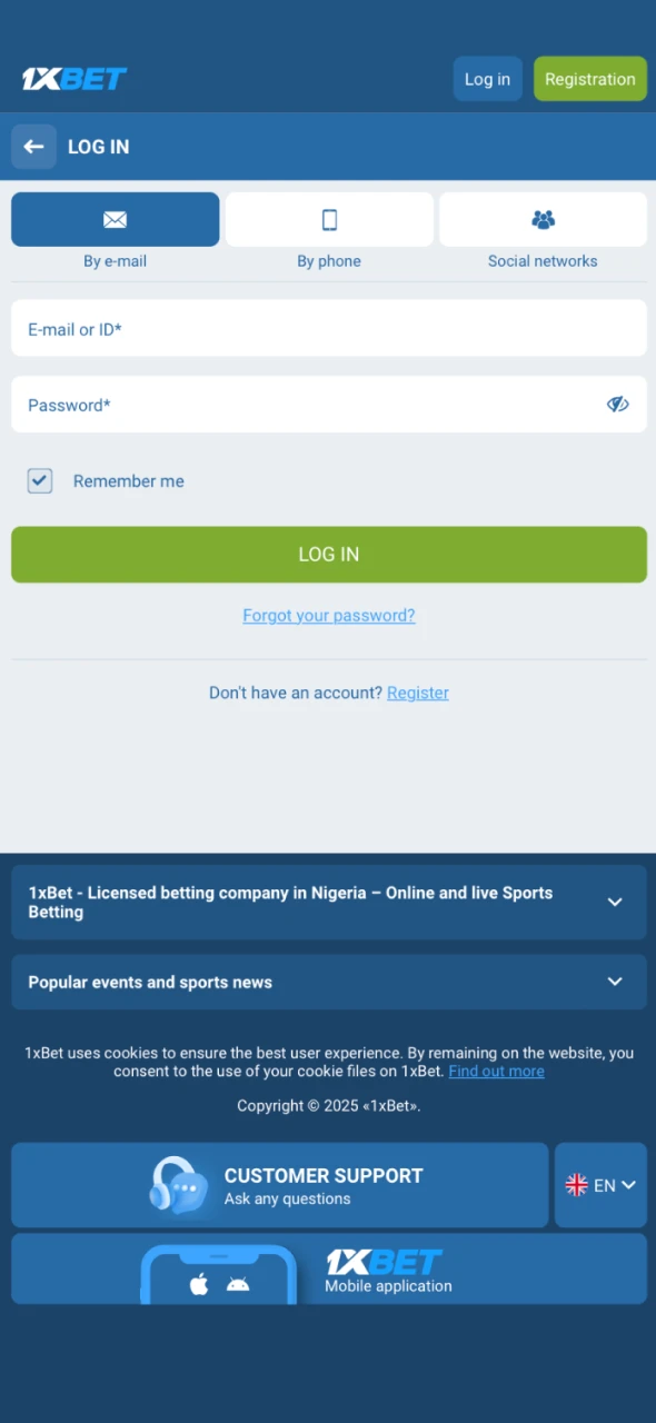 Log in to the 1xbet online casino to get access to bonuses.
