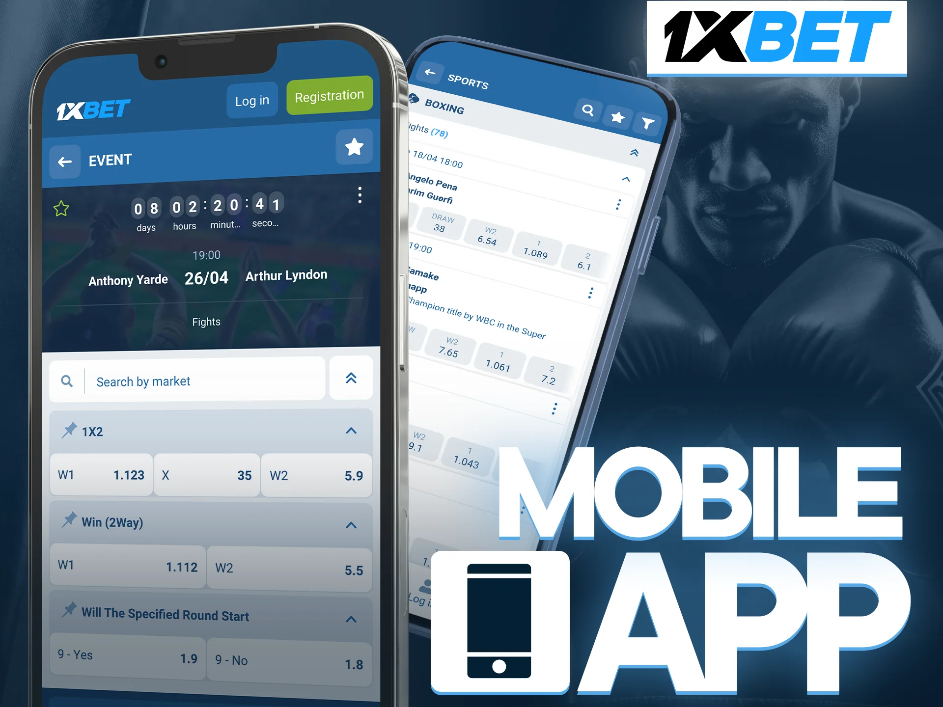 Bet on boxing anytime anywhere with the 1xbet mobile app.