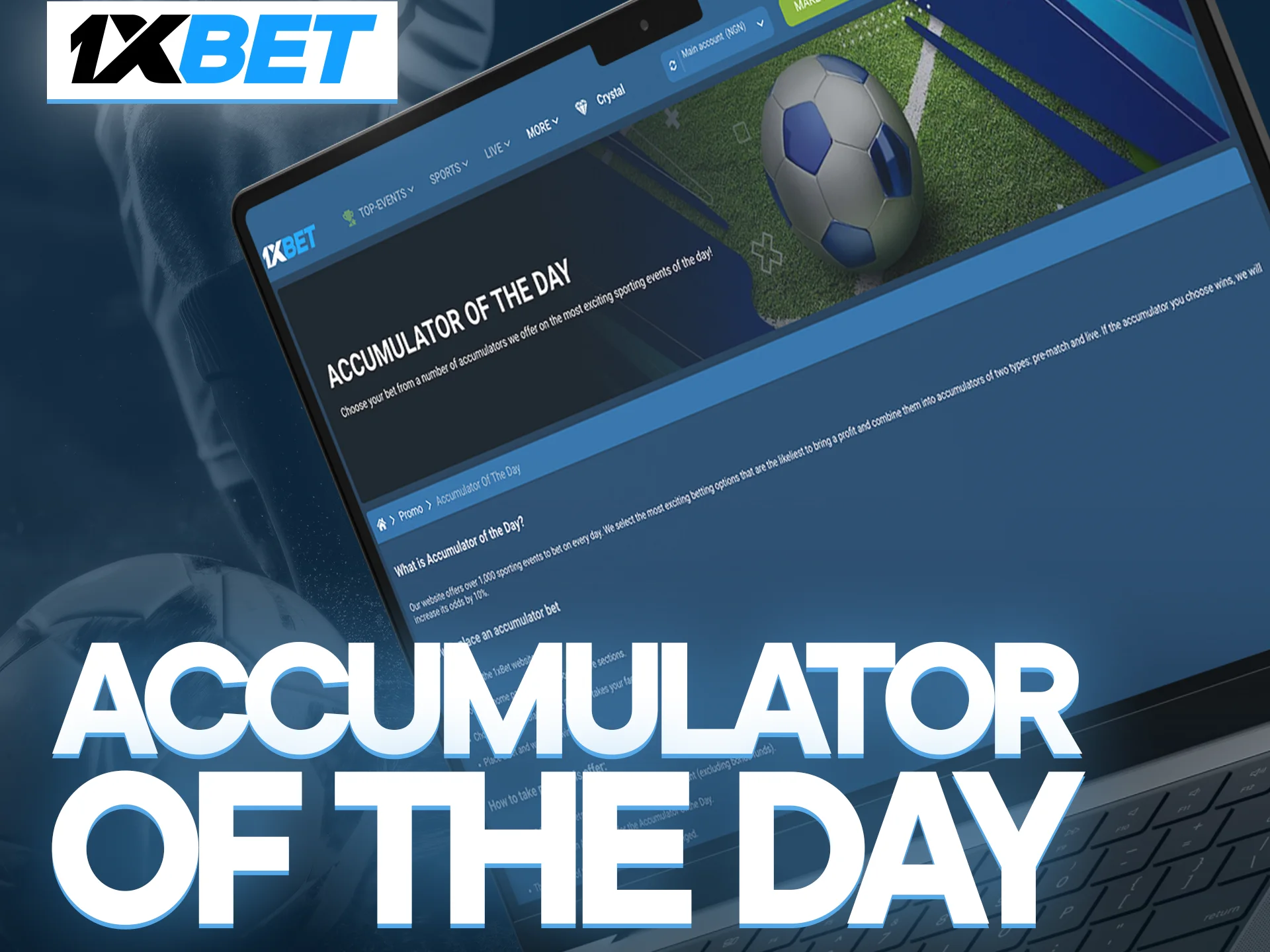 Increase your chances with the express bonus of the day on 1xbet start betting on football.