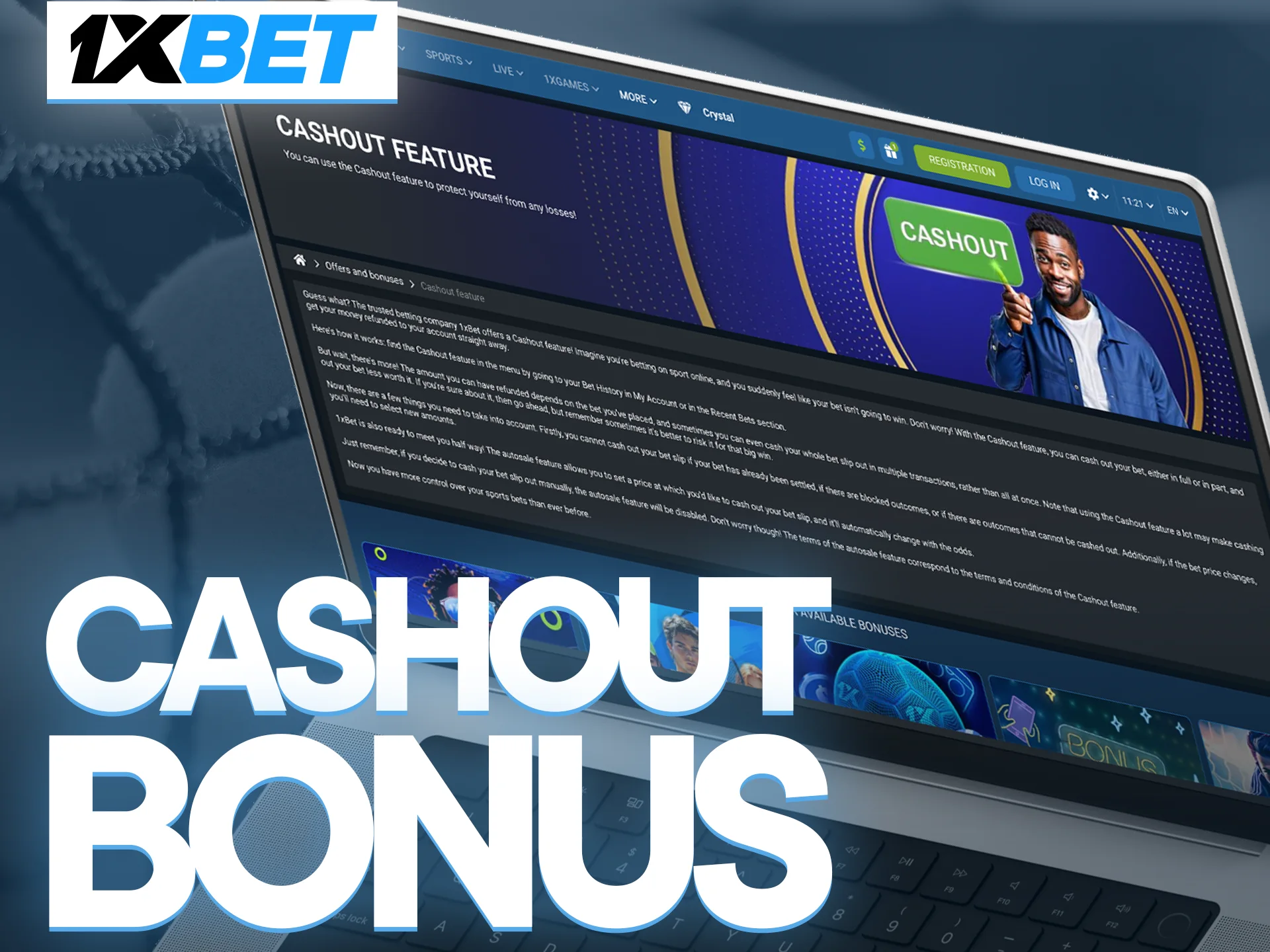 Use the tennis cashout bonus at 1xbet and secure your earnings early.