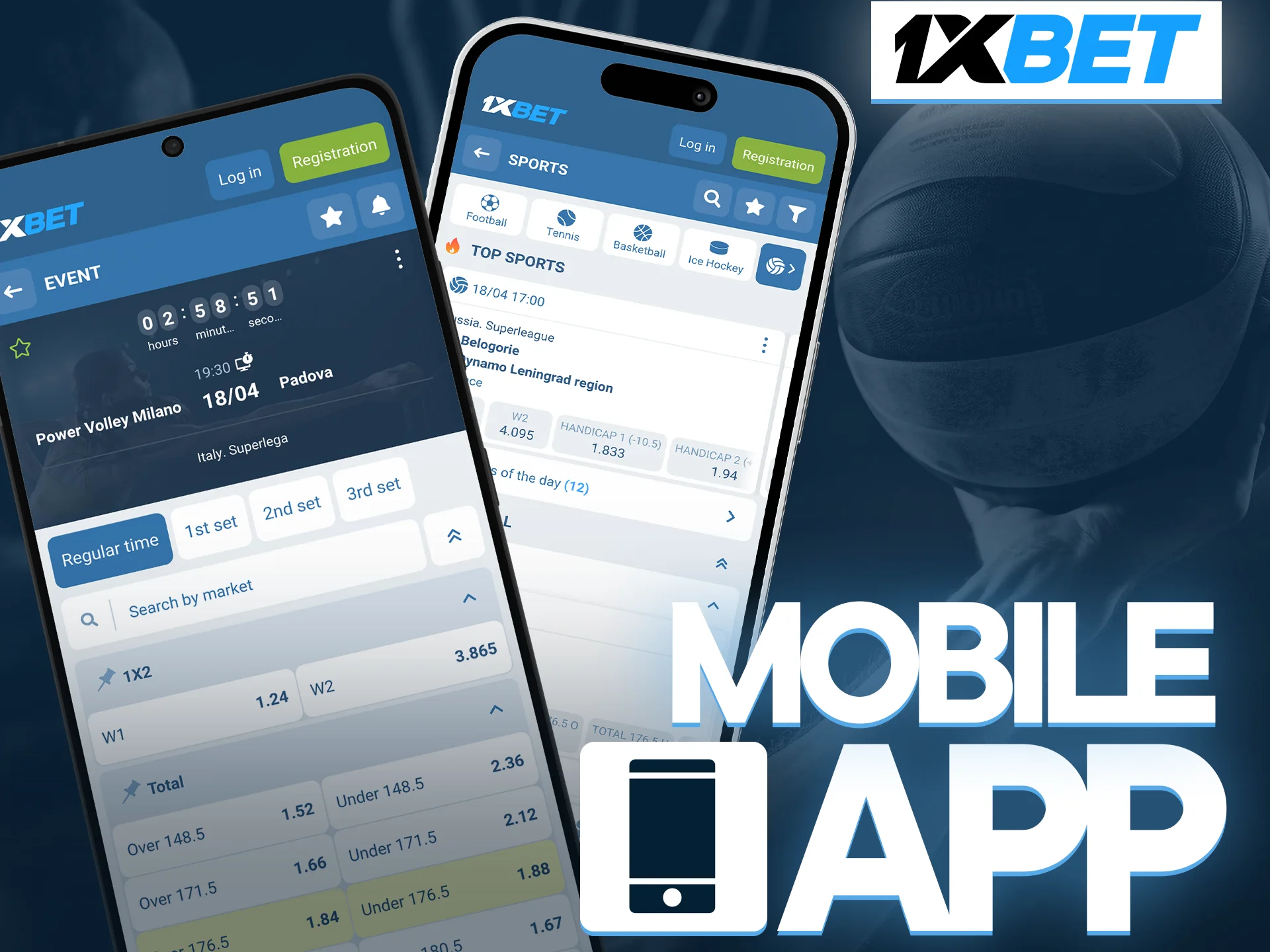 Enjoy fast and accessible volleyball betting with the 1xbet mobile app.