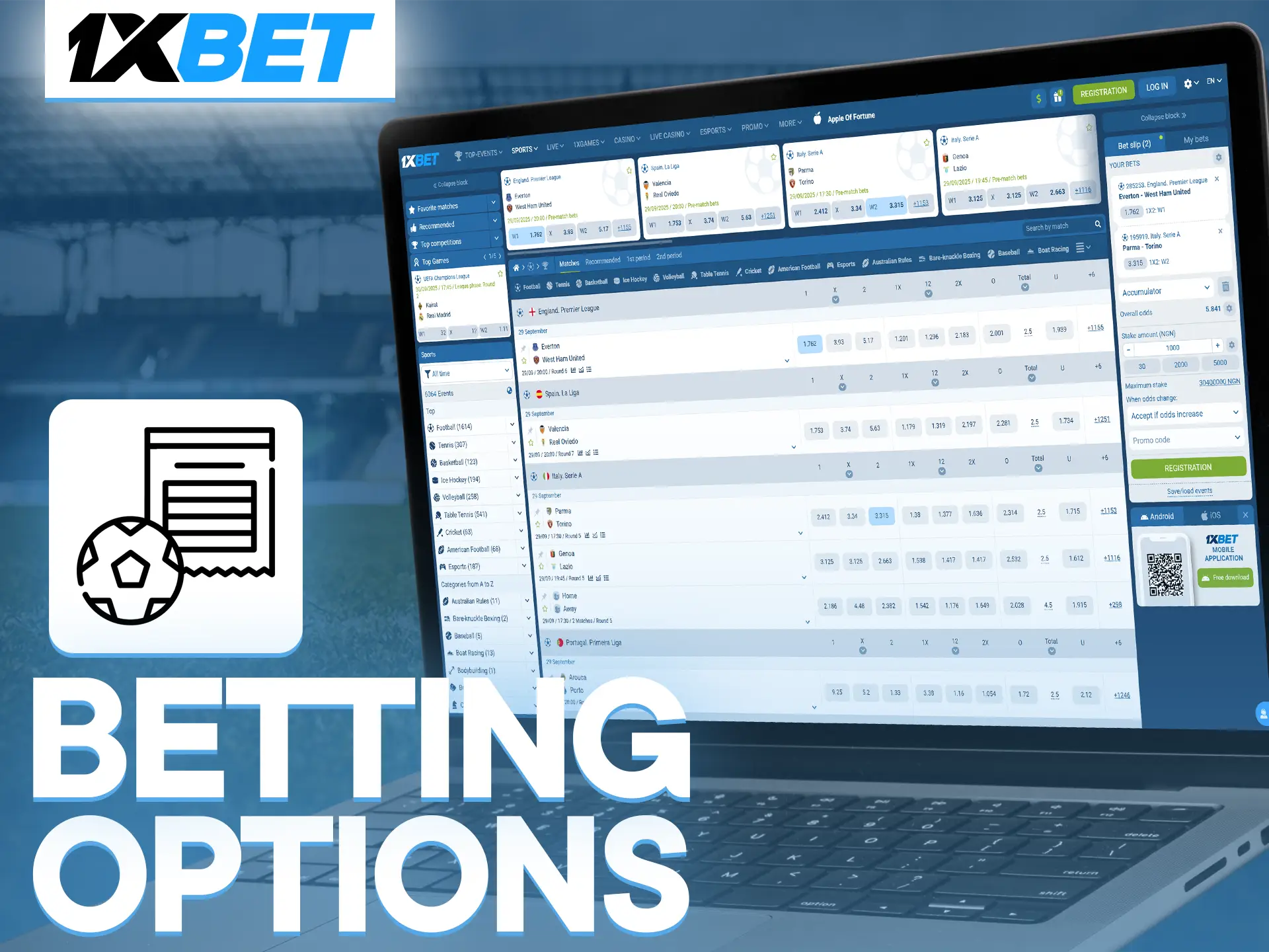 Find out what types of bets 1xBet offers.