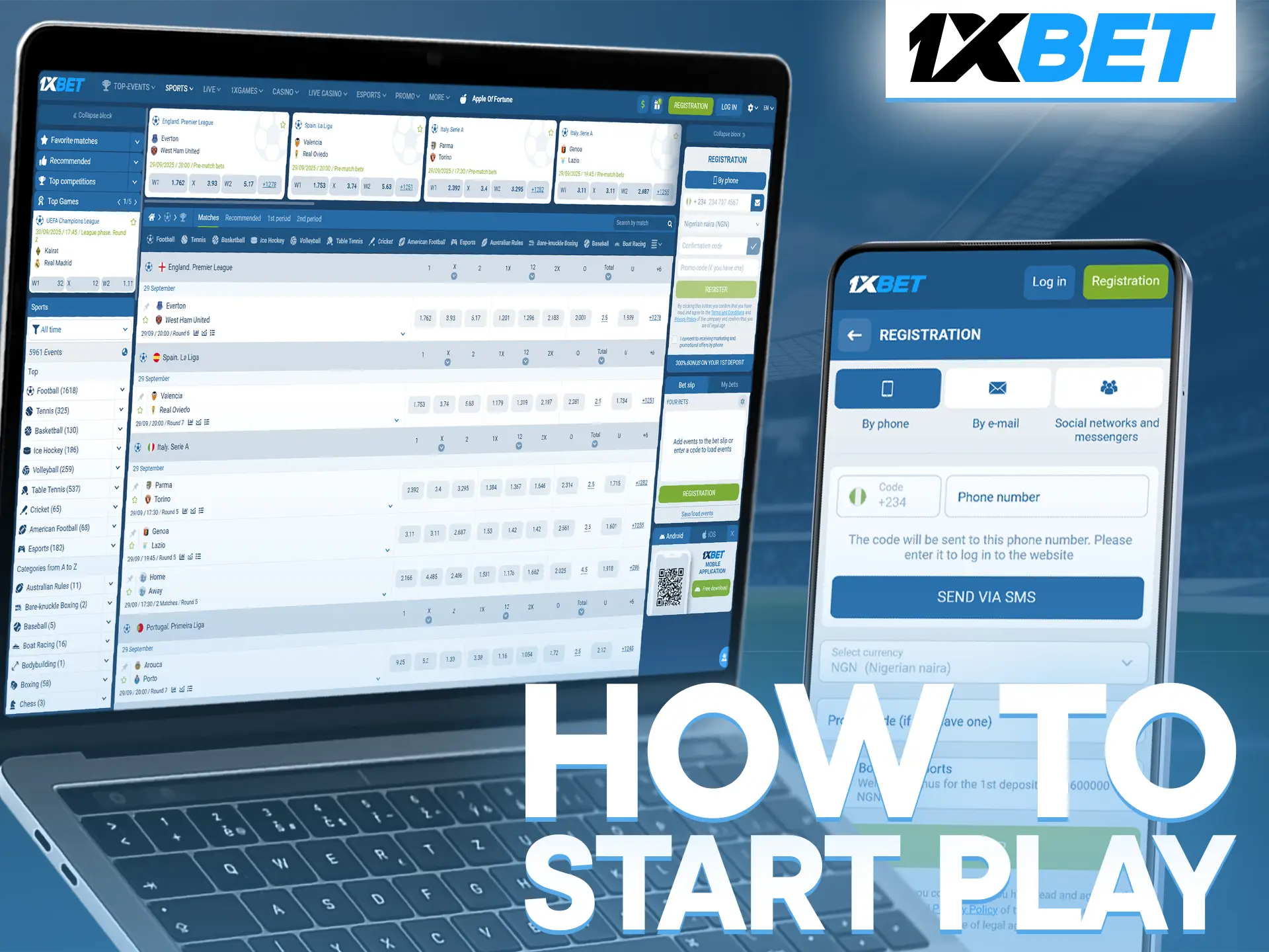 Start playing and betting on 1xBet by following these instructions.