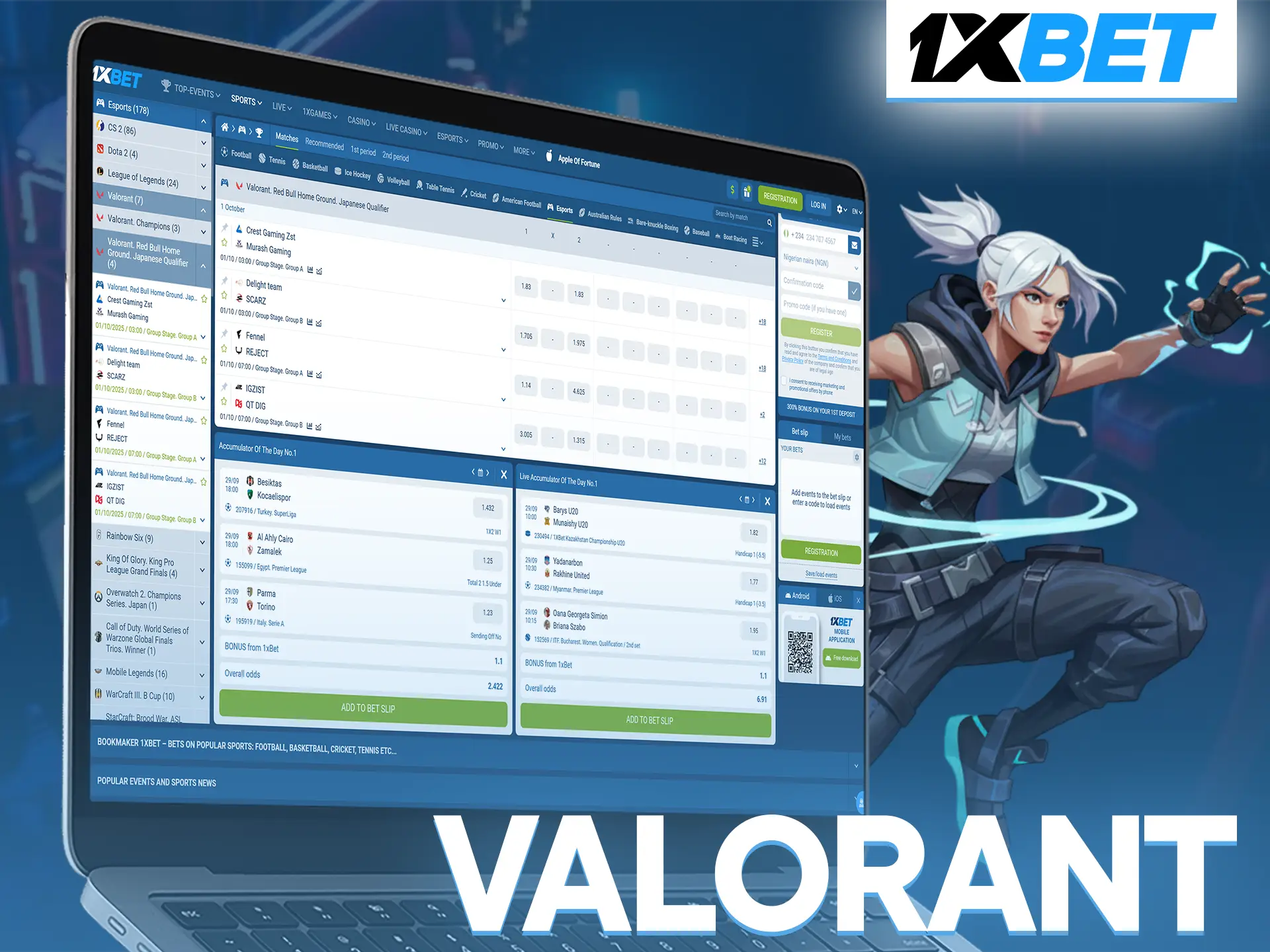 You can easily place your bets on Valorant at 1xBet.