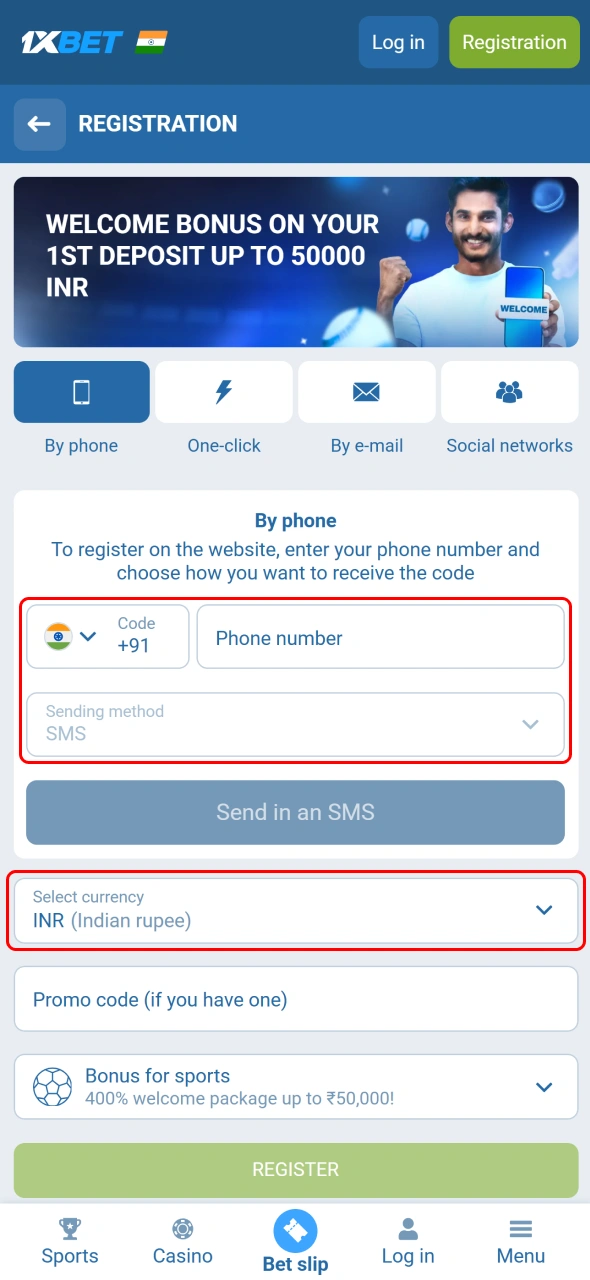 Enter account details on 1xBet and secure your betting profile quickly.