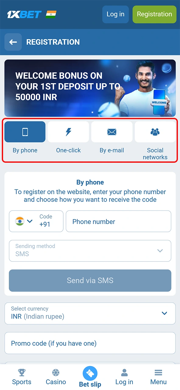 Select the most convenient 1xBet registration method to begin boxing wagering.