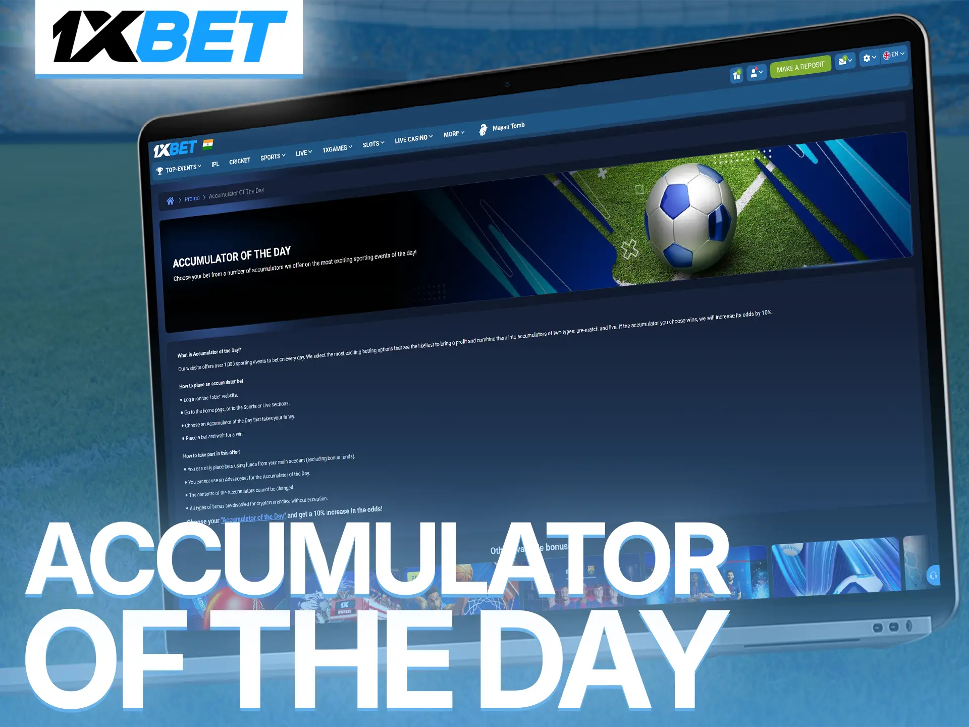 Place an accumulator bet of the day to receive a boost.